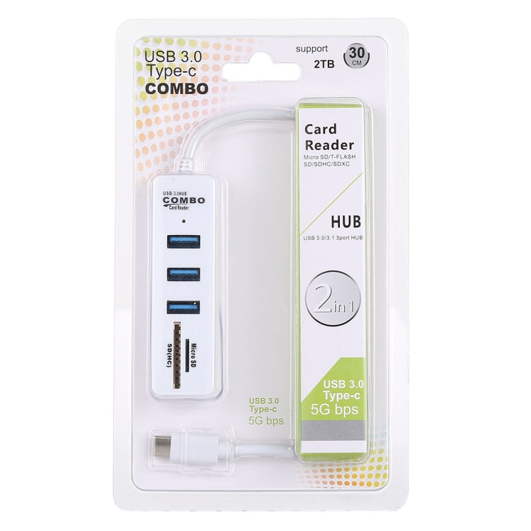 USB-C 3-Port Hub and TF/SD Card Reader for PC