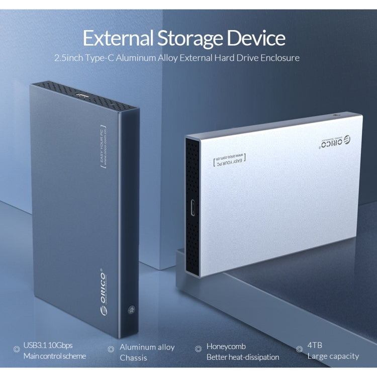 Boîtier de Disque Dur USB-C 2,5" Aluminium - ORICO 4 To
