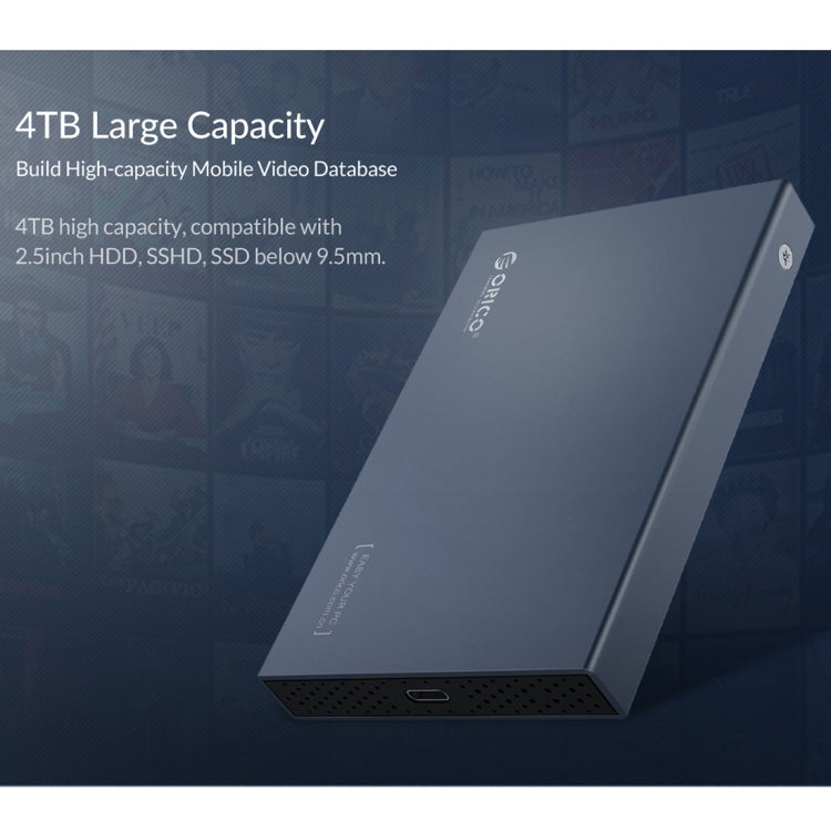 Boîtier de Disque Dur USB-C 2,5" Aluminium - ORICO 4 To