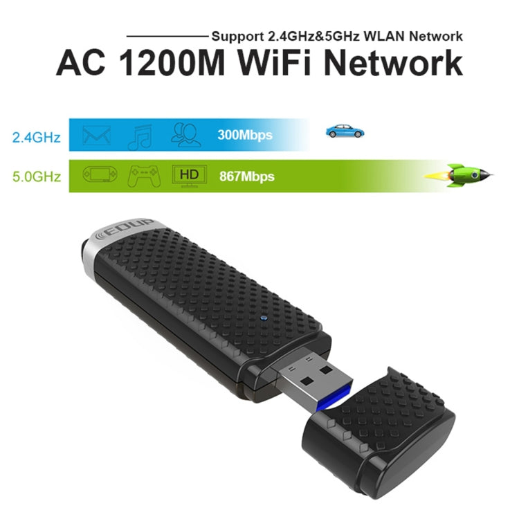 Adaptateur WiFi EDUP EP-AC1617 1200 Mbps pour PC Gaming