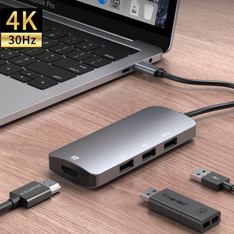Adaptateur HUB 4 en 1 USB-C pour PC Gamer 4K 30 Hz