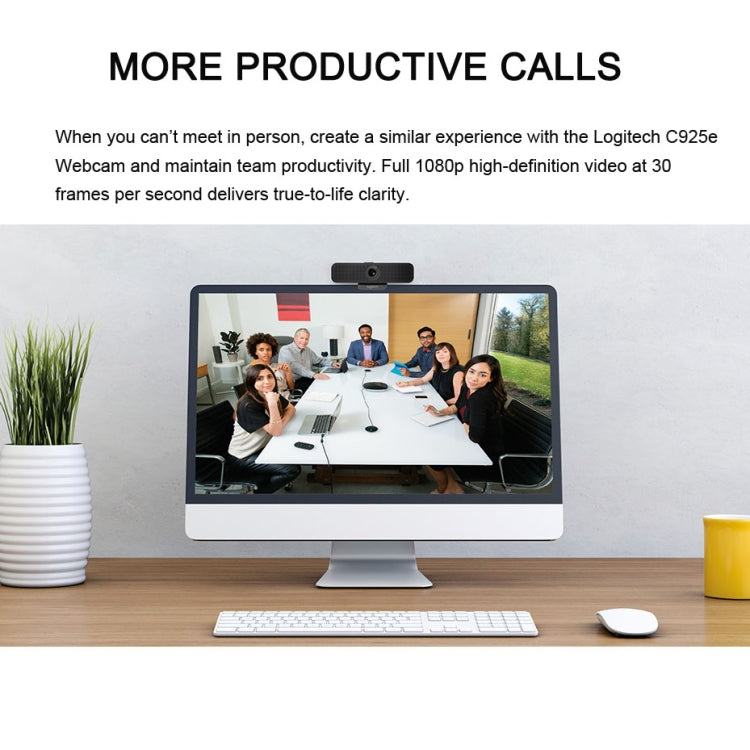 Webcam HD Logitech C925E 1080p pour PC avec sécurité