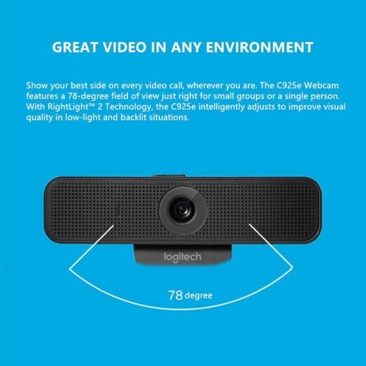 Webcam HD Logitech C925E 1080p pour PC avec sécurité