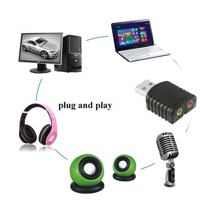 Adaptateur audio USB 2.0 pour PC 5.1 | Accessoire Gaming