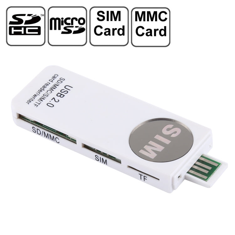 Lecteur de carte USB universel pour PC et gaming - Blanc