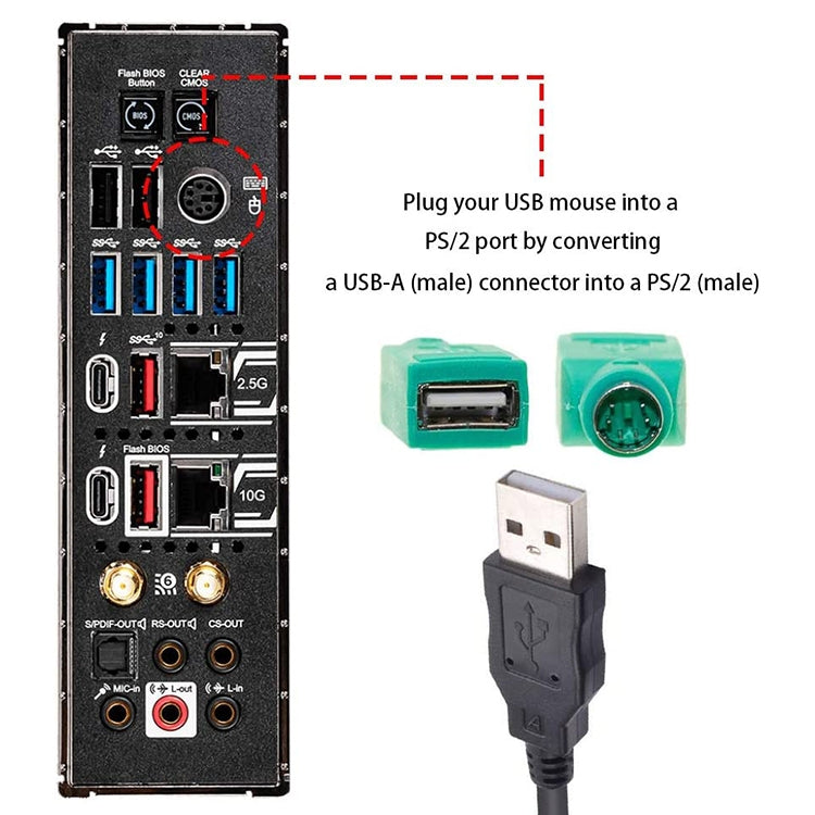Convertisseur USB femelle vers PS mâle - 10 pièces gaming