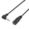 Câble adaptateur convertisseur audio stéréo coudé mâle de 2,5 mm vers femelle de 3,5 mm, 2.5 Male to 3.5 Female(Black)