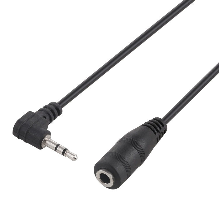 Câble adaptateur convertisseur audio stéréo coudé mâle de 2,5 mm vers femelle de 3,5 mm, 2.5 Male to 3.5 Female(Black)