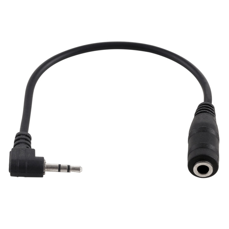 Câble adaptateur convertisseur audio stéréo coudé mâle de 2,5 mm vers femelle de 3,5 mm, 2.5 Male to 3.5 Female(Black)