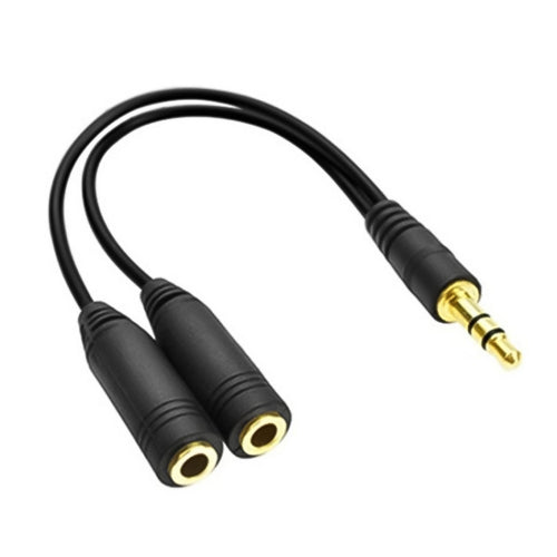 3.5mm Male to Dual 3.5mm Female Headphone Splitter Adapter, Length: about 25 cm.