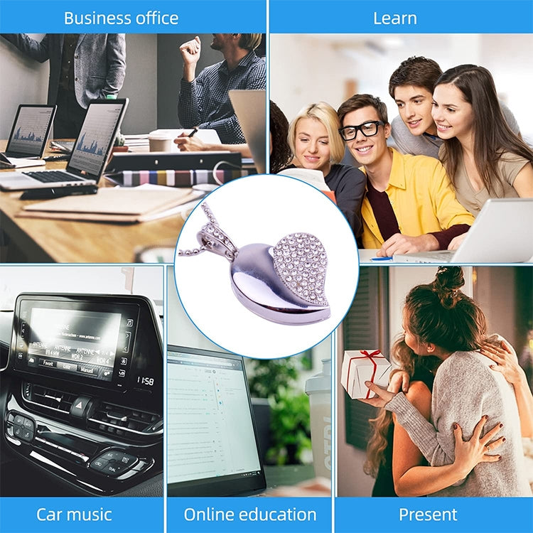 Bijoux en diamant en forme de cœur en argent, disque Flash USB, spécial pour les cadeaux de la saint-valentin, 32GB