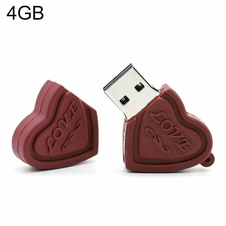 Disque flash USB de 4 Go de style double cœur, 4GB, 16GB