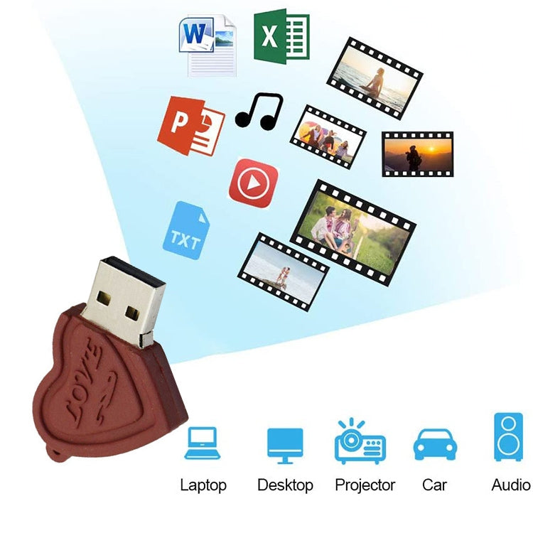 Disque flash USB de 4 Go de style double cœur, 4GB, 16GB