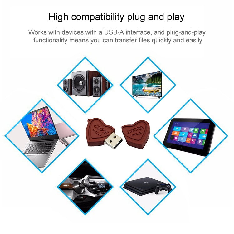 Disque flash USB de 4 Go de style double cœur, 4GB, 16GB