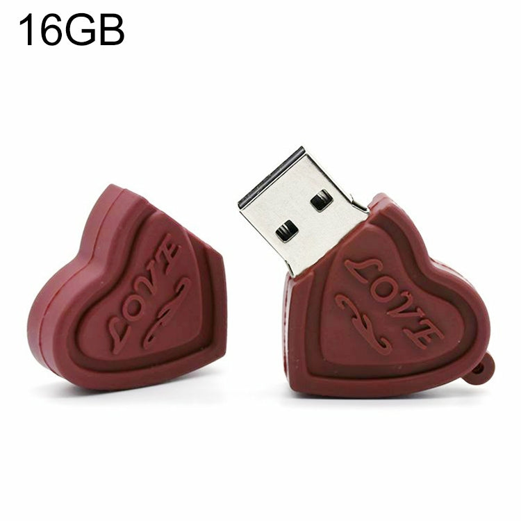 Disque flash USB de 4 Go de style double cœur, 4GB, 16GB