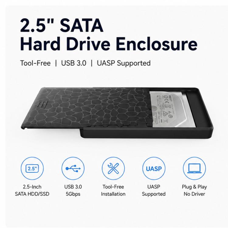 Boîtier externe SATA HDD/SSD 2,5 pouces USB 3.0 sans outil