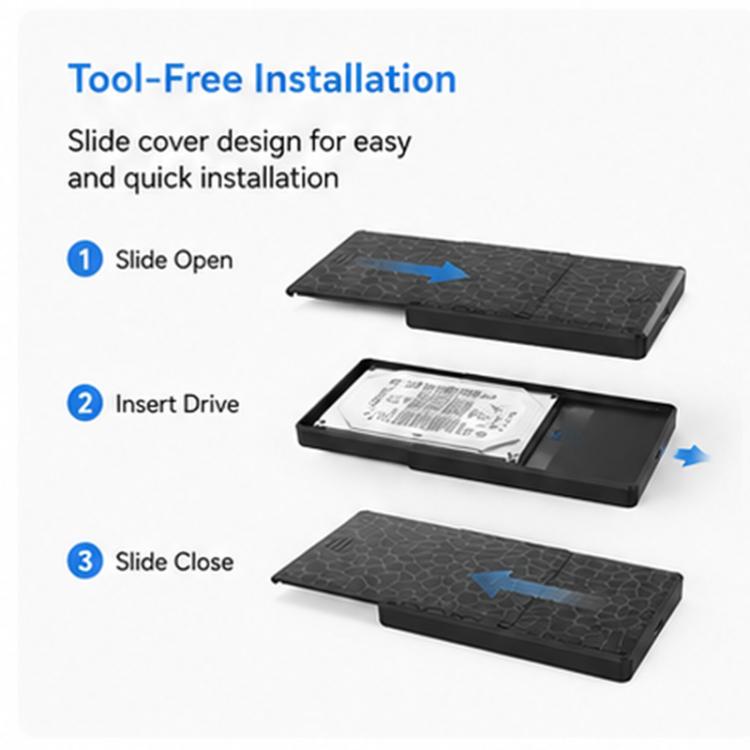 Boîtier externe SATA HDD/SSD 2,5 pouces USB 3.0 sans outil