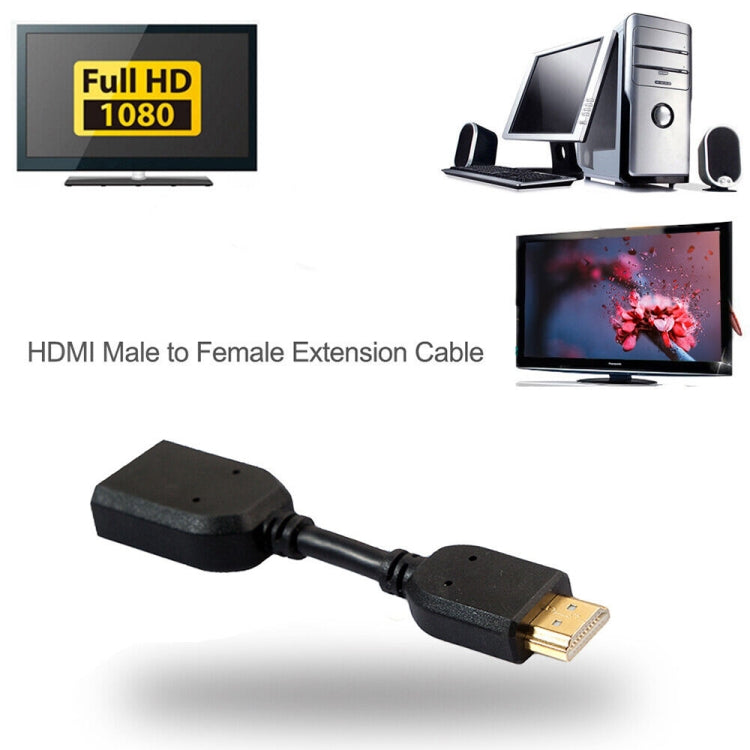 Câble adaptateur de connecteur HDMI 19 broches mâle vers HDMI 19 broches femelle (AM-AF) de 10 cm, HDMI AM to AF