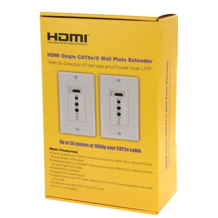 50m HDMI Extender Cat5e/6 for PC and Gaming - EU Plug