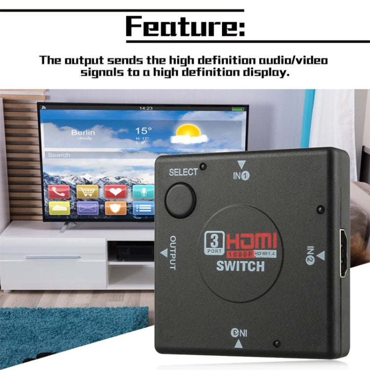 Commutateur HDMI 3 ports 1080P pour PC et gaming