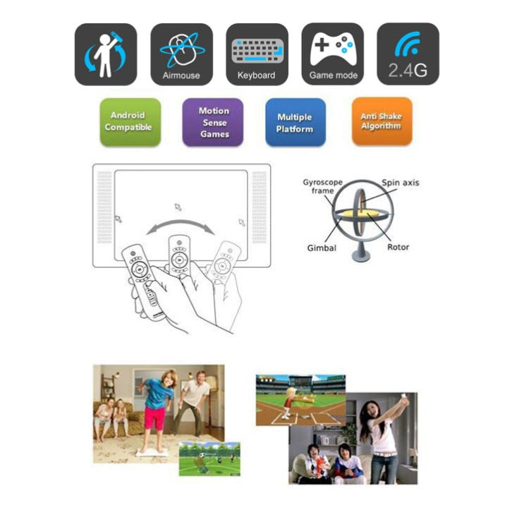 Télécommande Gyroscope T2 3D pour PC et Android -