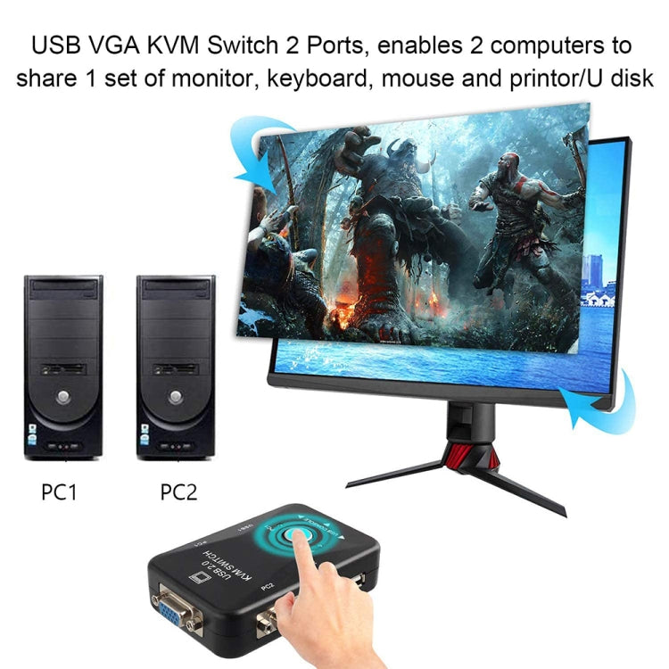 KVM-21UA : Switch KVM USB 2 Ports pour PC et Moniteurs