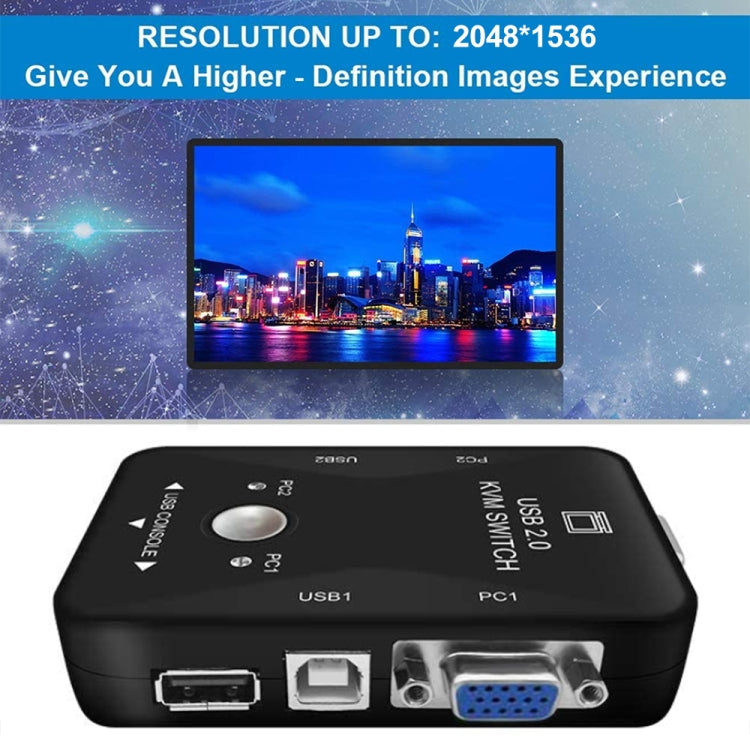KVM-21UA : Switch KVM USB 2 Ports pour PC et Moniteurs