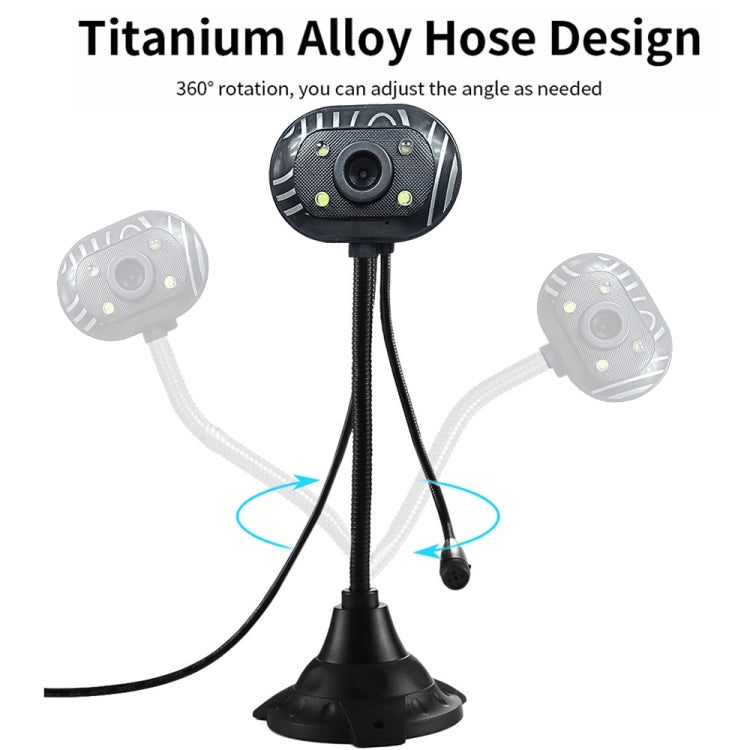 Webcam PC 5MP USB 2.0 avec micro et LED pour gaming