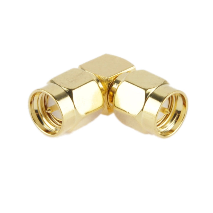 SMA Male to SMA Male 90 Degree Angle Gold Plated Adapter, SMA Male to Male
