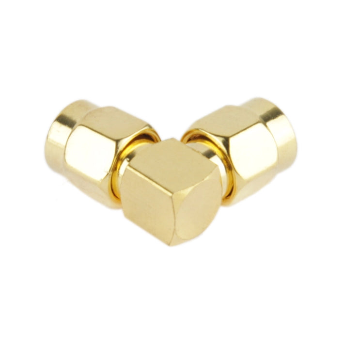 SMA Male to SMA Male 90 Degree Angle Gold Plated Adapter, SMA Male to Male