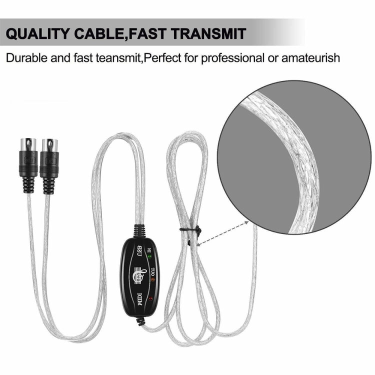 MIDI USB Cable for Electric Piano - 1.8m Accessory