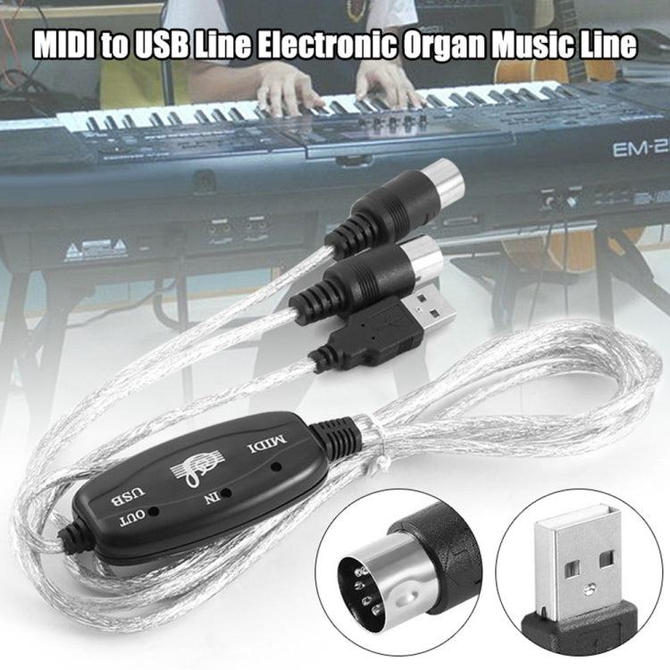 MIDI USB Cable for Electric Piano - 1.8m Accessory