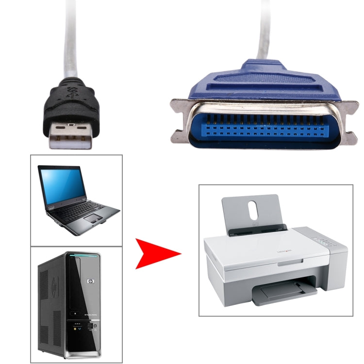 Câble USB 2.0 vers parallèle 36 broches pour imprimante 1m