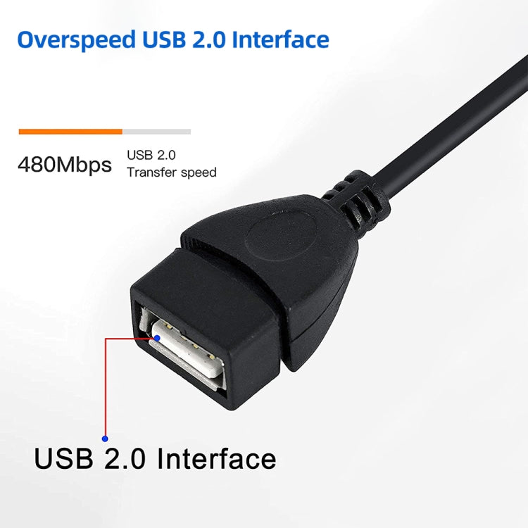 Câble adaptateur mini USB 5 broches vers USB 2.0 OTG 12cm