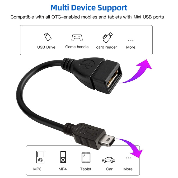 Câble adaptateur mini USB 5 broches vers USB 2.0 OTG 12cm