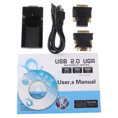 Adaptateur USB 2.0 vers DVI/VGA/HDMI pour PC Gaming HD