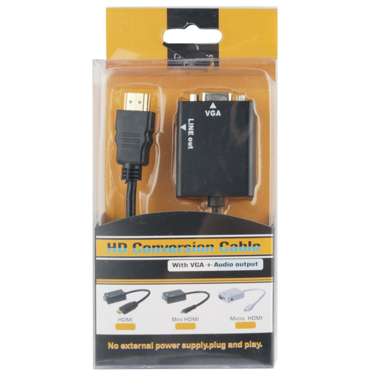 Câble HDMI vers VGA Full HD 1080P avec audio 3,5 mm