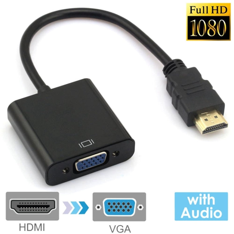 Adaptateur HDMI vers VGA 24 cm Full HD pour PC et multimédia
