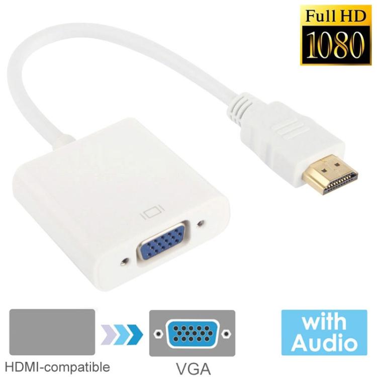 Adaptateur HDMI vers VGA 24 cm Full HD pour PC et multimédia