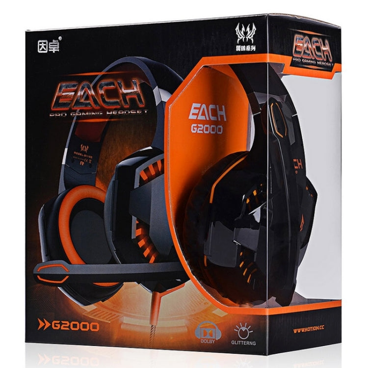 Casque de jeu EACH G2000 avec micro LED pour PC 2,2 m
