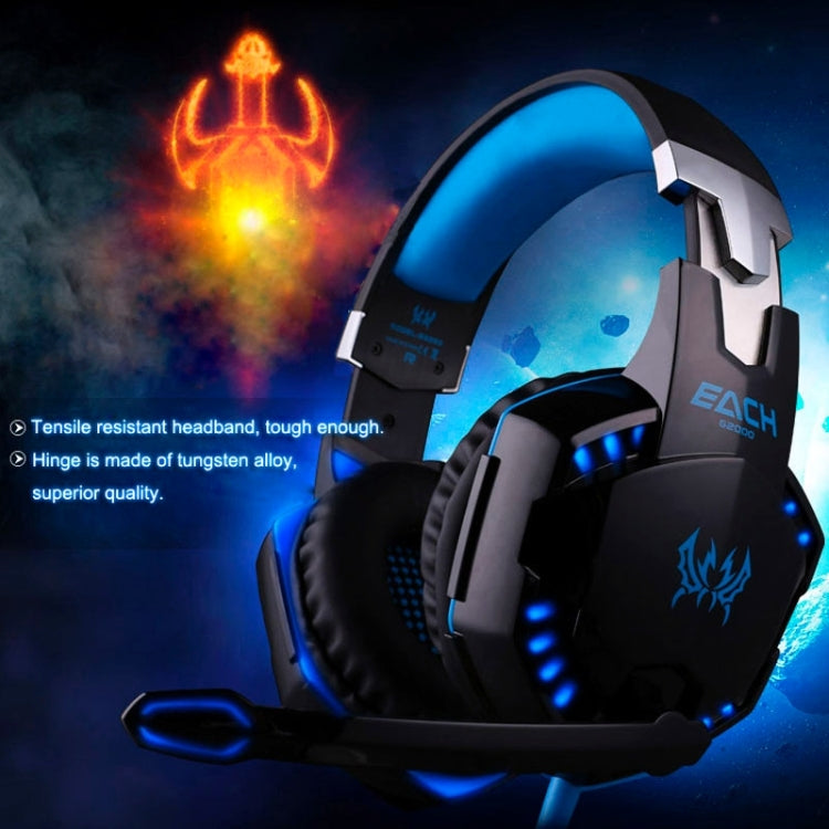 Casque de jeu EACH G2000 avec micro LED pour PC 2,2 m
