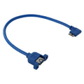 Câble OTG USB 3.0 Micro-B mâle vers USB 3.0 femelle, rotation à gauche à 90 degrés, pour tablette/disque dur portable, longueur: 30 cm, Micro BM to AF, length: 30cm