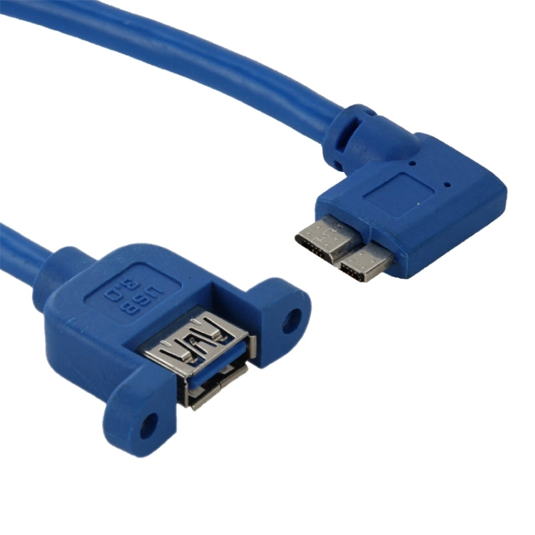 Câble OTG USB 3.0 Micro-B mâle vers USB 3.0 femelle, rotation à gauche à 90 degrés, pour tablette/disque dur portable, longueur: 30 cm, Micro BM to AF, length: 30cm