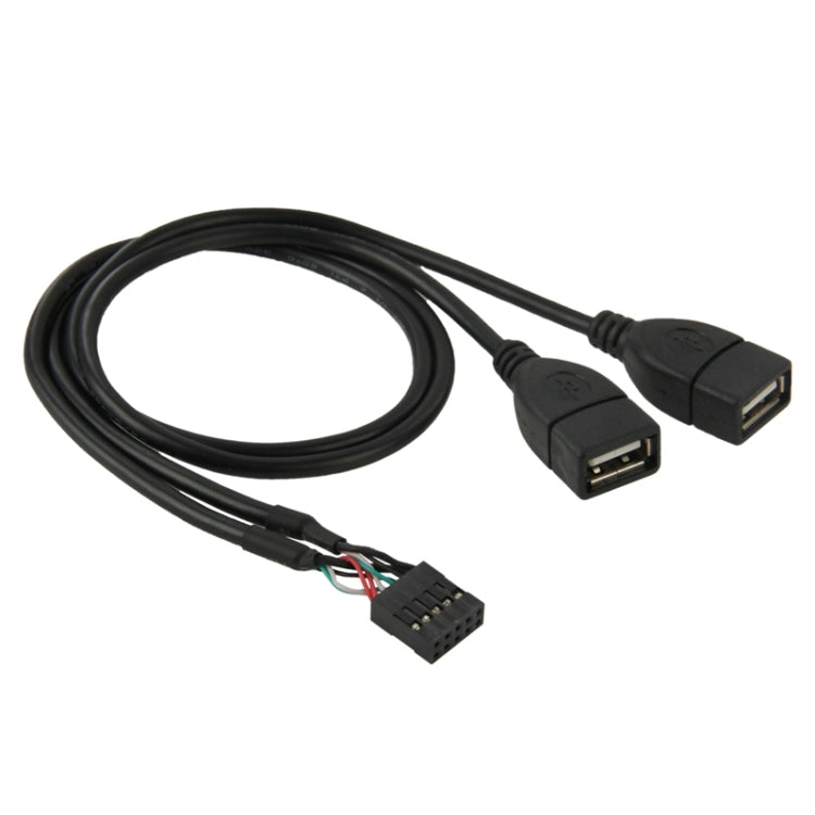 10-Pin Motherboard Female Header to 2 USB 2.0 Female Adapter Cables, Length: 50 cm, 10 Pin Motherboard to 2 USB AF