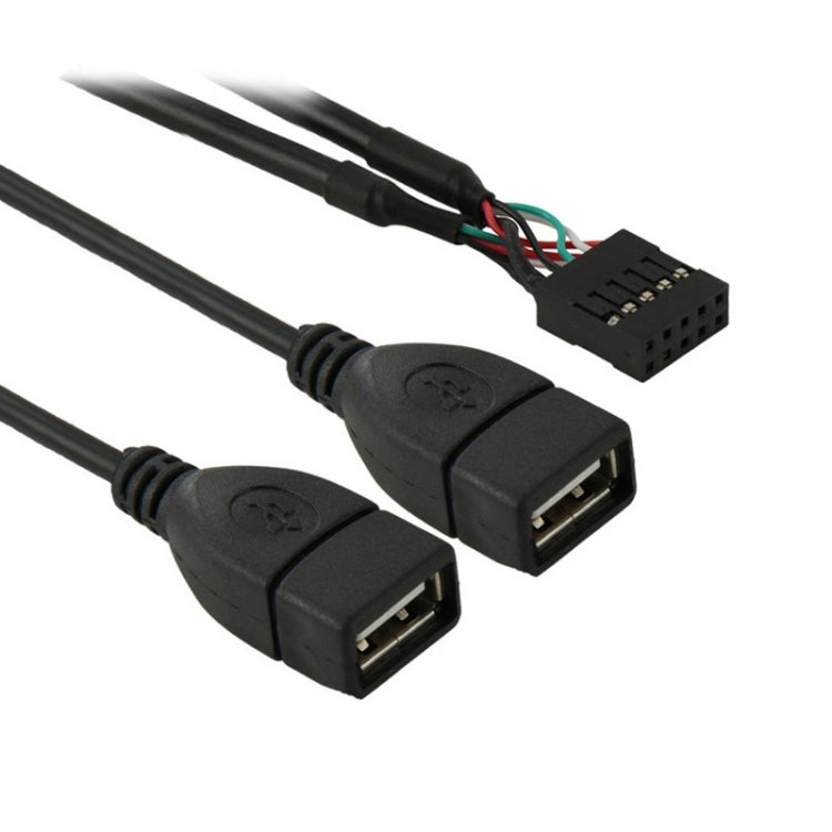 10-Pin Motherboard Female Header to 2 USB 2.0 Female Adapter Cables, Length: 50 cm, 10 Pin Motherboard to 2 USB AF