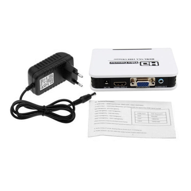 Adaptateur HDMI vers VGA 1080P pour PC et consoles de jeu