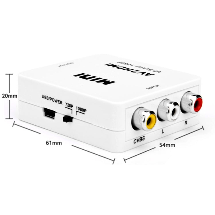 Adaptateur convertisseur mini CVBS/L+R audio vers HDMI, CVBS/L+R Audio to HDMI