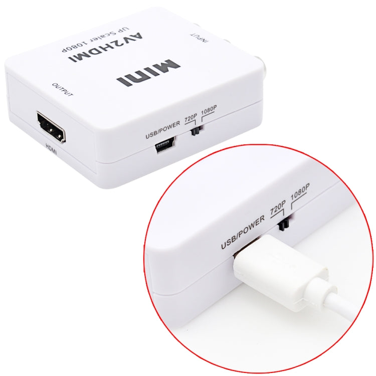 Adaptateur convertisseur mini CVBS/L+R audio vers HDMI, CVBS/L+R Audio to HDMI