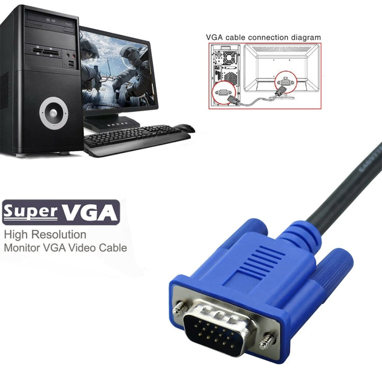 VGA 15-pin 3m Cable for PC and LCD Monitor