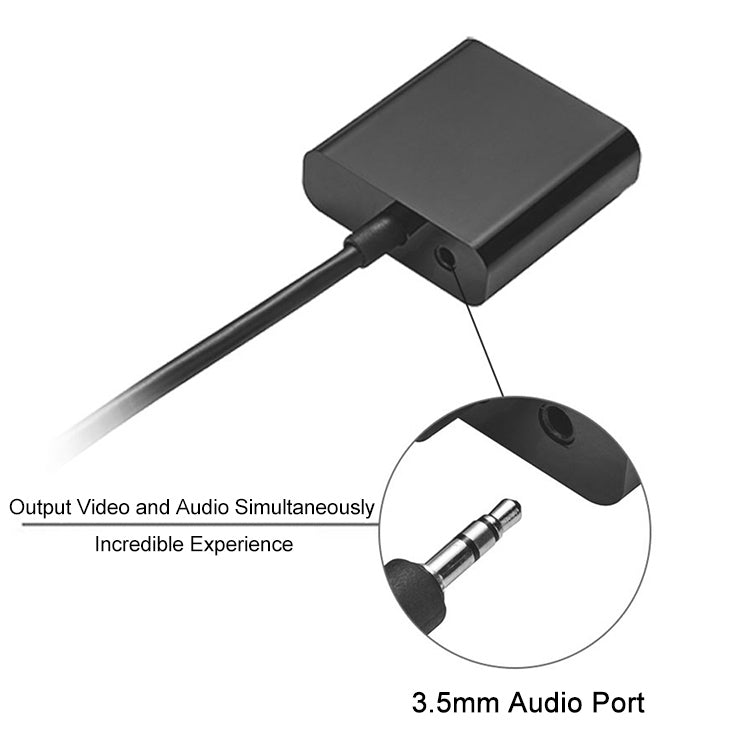 Adaptateur Micro HDMI vers VGA Full HD 1080P pour PC